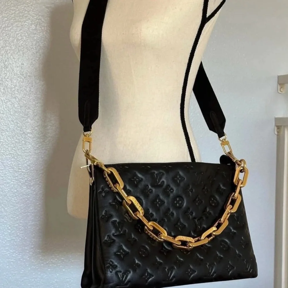Louis Vuitton Black Embossed coussin MM Shoulder Bag❤️ - Picture 10 of 10